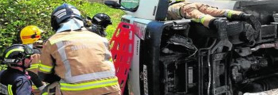 Accidente laboral en murcia al salirse con su camion a un huerto